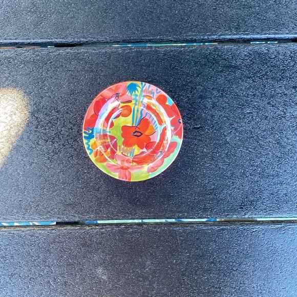 Flower Trinket Dish  Red Pink Purple Iridescent - Picture 8 of 8